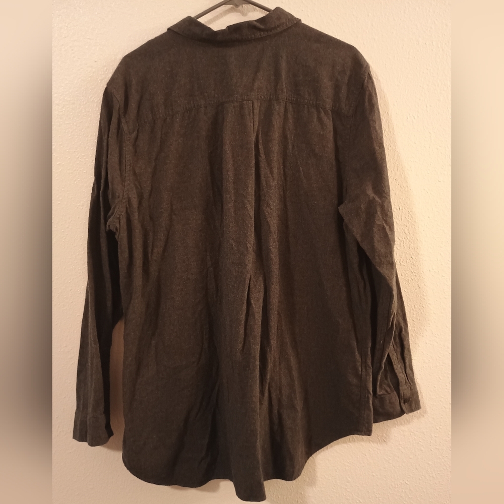 Eddie Bauer Women's 100% Cotton Gray Long Sleeve Flannel Shirt T2XL Tall - Picture 2 of 8